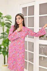 Blossom Grace – Pink Floral Printed Lawn Kurta Set